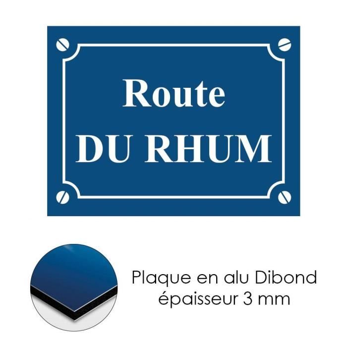 Plaque de rue décorative en aluminium Route du Rhum