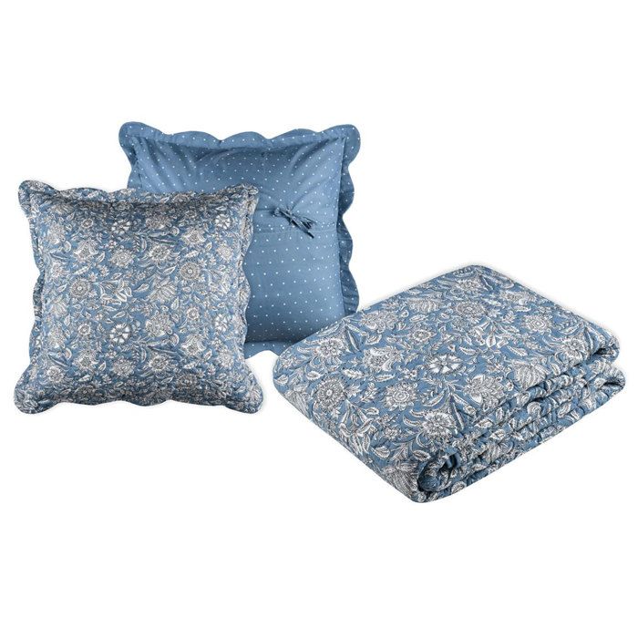 Set couvre lit boutis Julianne et 2 taies taille 220 x 240 cm
