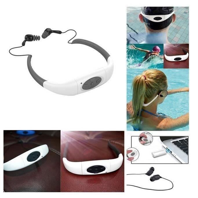 Lecteur MP3 De Natation 8 Go – IPX8, étanche, écouteurs Inclus – Pour Plongée, Surf, Course – Blue
