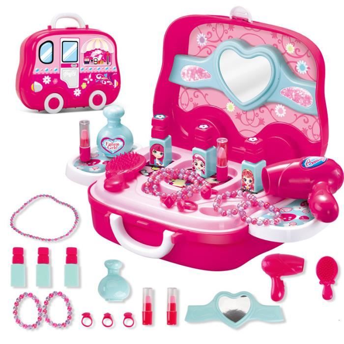 Enfants Maquillage Jouets Bebe Cosmetiques Jouer A La Coiffure Semblant Jouer Jouets De Beaute Princesse Rose Maquillage Jouet Pour Cdiscount Jeux Jouets