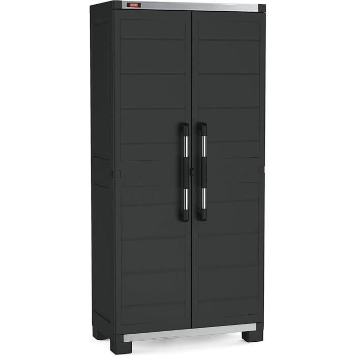 KETER Armoire Haute XL GARAGE , Noir, 89 x 54 x 188 cm, Plastique