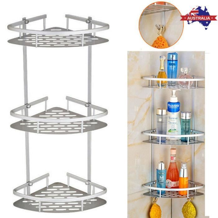 qutianshop bath etagere d angle de douche telescopique support de rangement support de salle de bain en acier inoxydable de 3 cdiscount bricolage