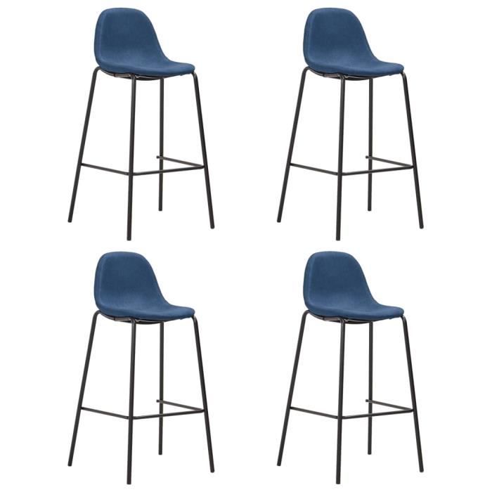 chaises de bar style contemporain - tabourets de bar fauteuil de bar bleu tissu joli389385 - pop market