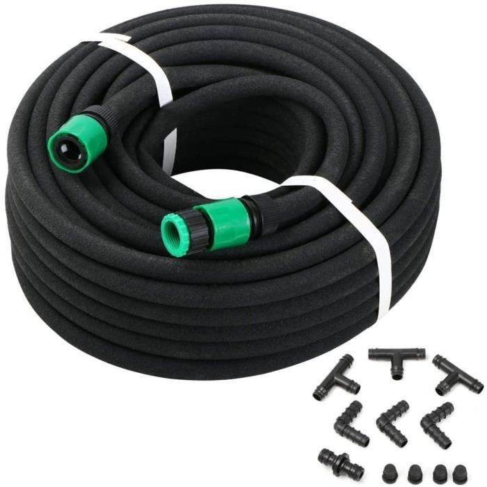 GARDEBRUK® 2x Tuyau d’irrigation microporeux 2x 15m 1/2 répartiteur en