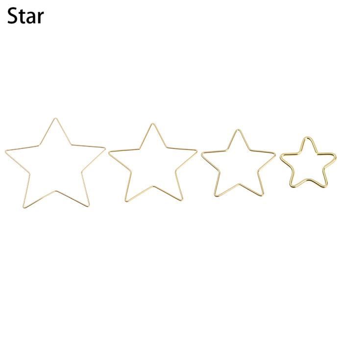22 Anneaux Attrape-Rêves Métal - Formes Ronde, Lune, Étoile, Cœur Pour DIY