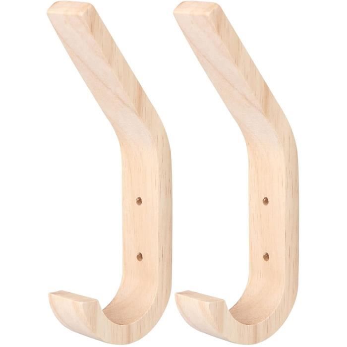 4 Crochets Muraux En Bois Naturel Vintage - Patères Branches D'Arbre Pour Décoration Rustique
