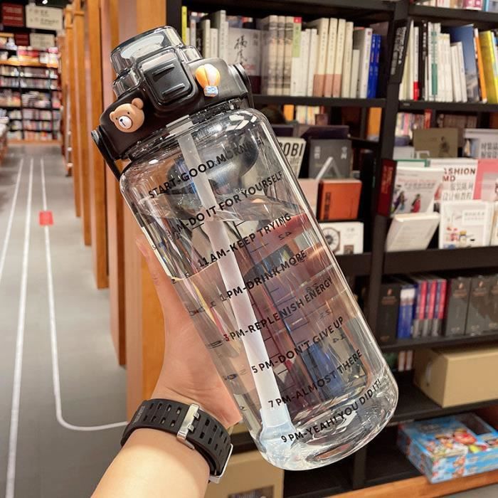 Gourde portable grande capacité de 2 litres avec repères