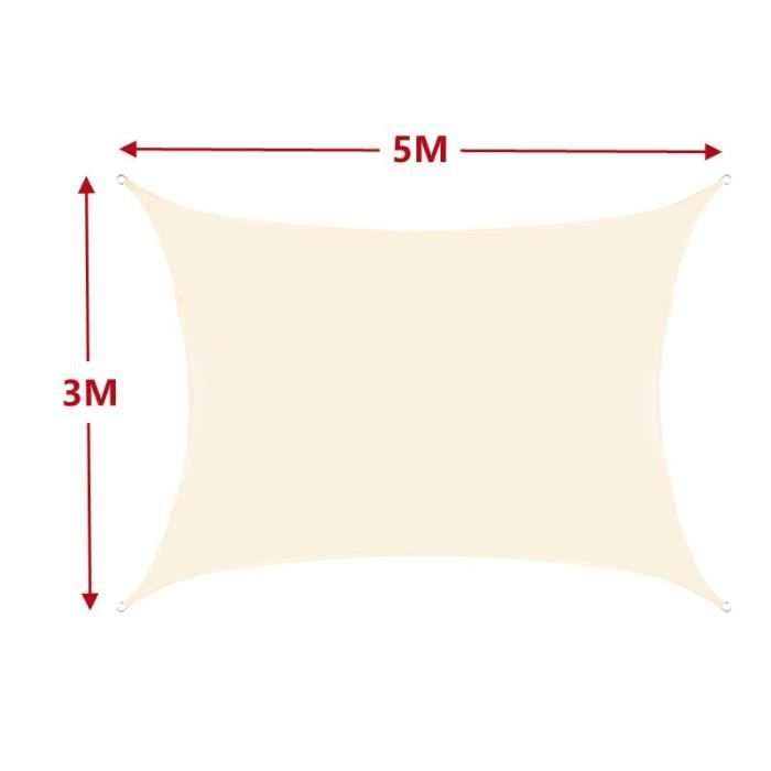 Voile D'ombrage Triangle - Protection UV 98%, Imperméable, Pour Terrasse, Jardin, Piscine - Avec Kit De Fixation - 11