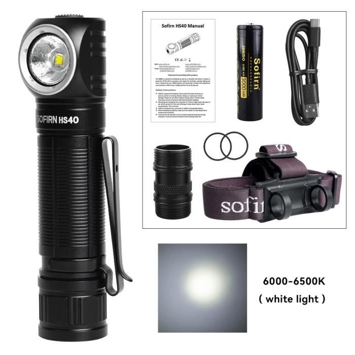 Sofirn HS21 Lampe Frontale LED Rechargeable Avec Lumière Rouge, Projecteur à Détecteur De Mouvement, Puissant Et étanche Pour Adultes, Camping, Chasse, Casque De Sécurité, Travail, émerence