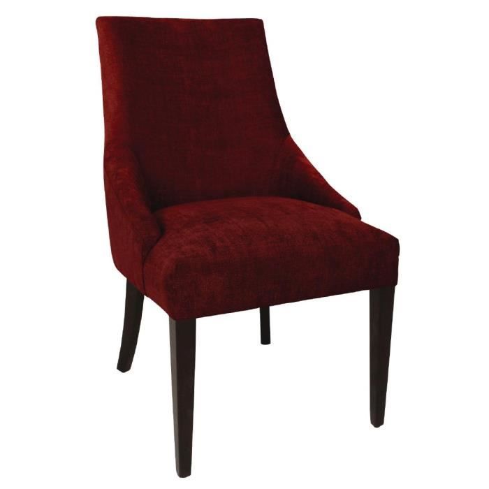 chaises de salle à manger vintage en tissu rouge foncé bolero - lot de 2