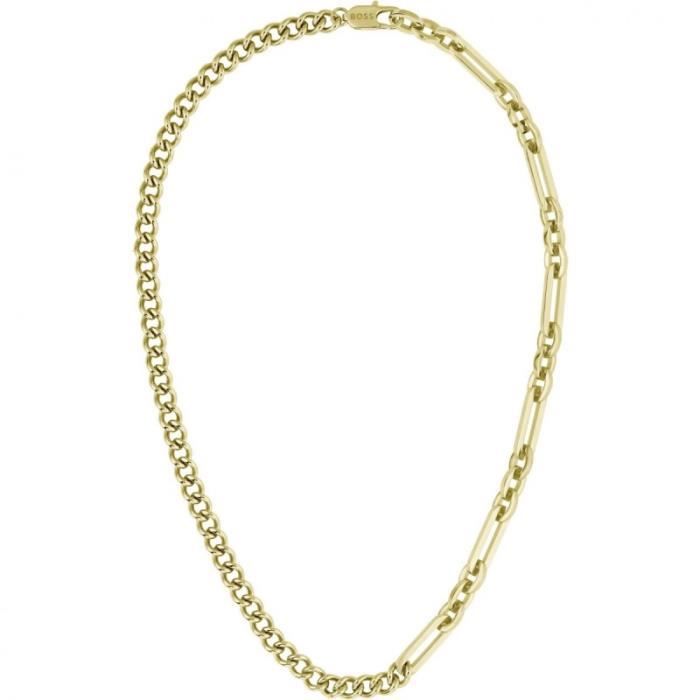 Comparer les prix de Boss Collier Homme Acier Doré 1580452