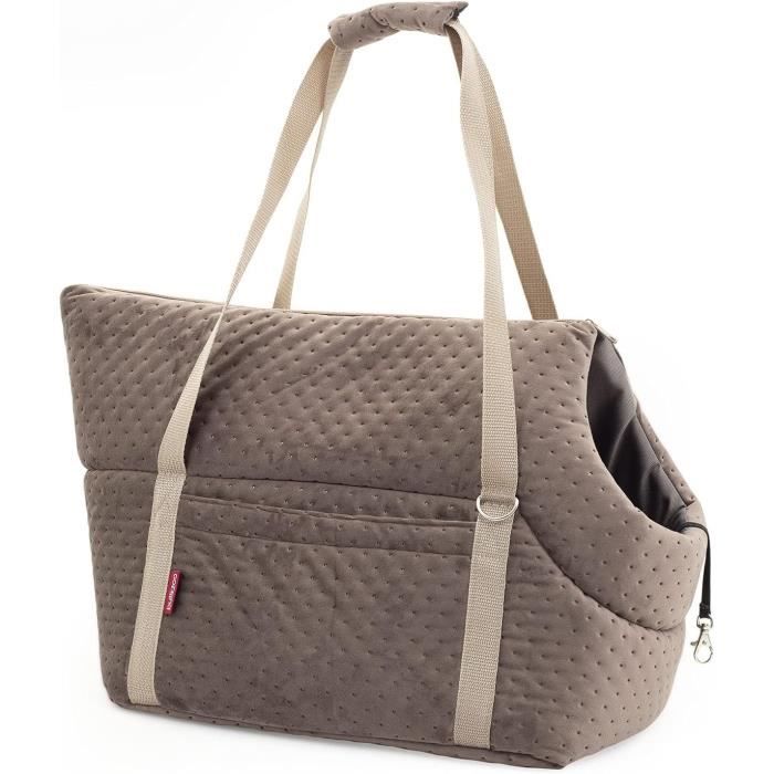 Comparer les prix de Sac de transport pour chiens Sac de transport pour chats, marron, Nouveau, L 42 x 29 x 33 cm, imitation daim