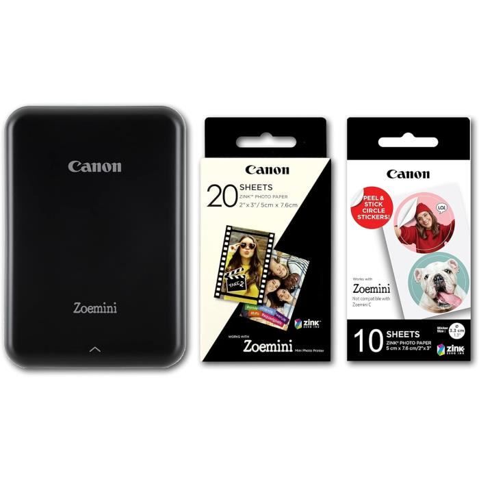 Imprimante photo de poche CANON Zoemini Mini ZINK Bluetooth 30 feuilles incluses