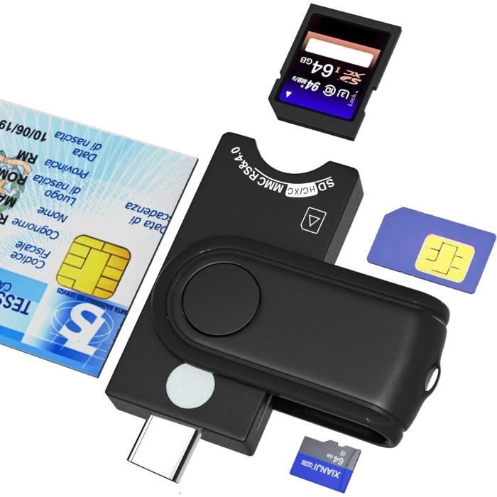 Lecteur De Carte D'identité Atlantis P005-CIED331C – Avec Carte à Puce – Boîte Ouverte (neuf)
