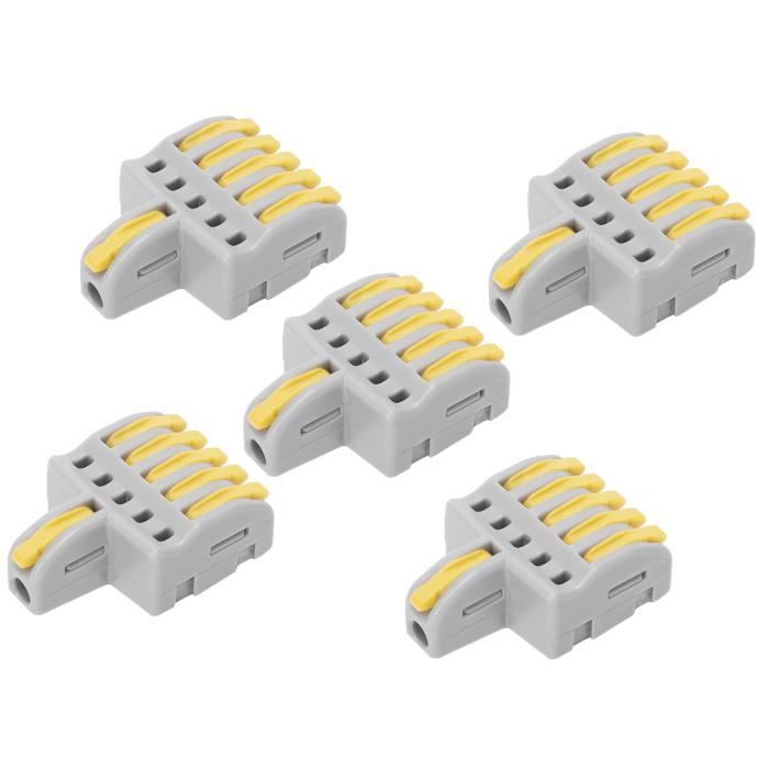 Bornier Double Vis Laiton 100A - 5 Pièces - Pour Câbles 2.5-16mm² - Coque ABS Ignifuge