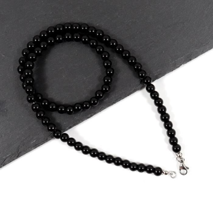 Collier De Perles Bois Homme KSBBHDS - 45+7cm Réglable, Style Surf Et Bohème - Perles En Bois Et Argile Polymère
