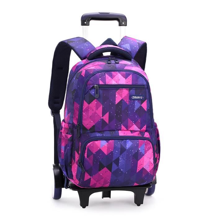 Cartable à Roulettes École Enfant - Sac à Dos Roulant Multifonction Garçon Fille Avec Ordinateur Portable
