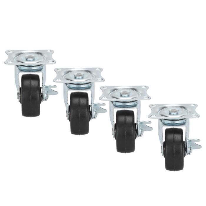 Lot De 4 Roues Tout-terrain 76x45 Mm – Plastique Absorbant Les Chocs, Avec Roulements Et Bagues, Noir, Pour Longboard Et Skateboard
