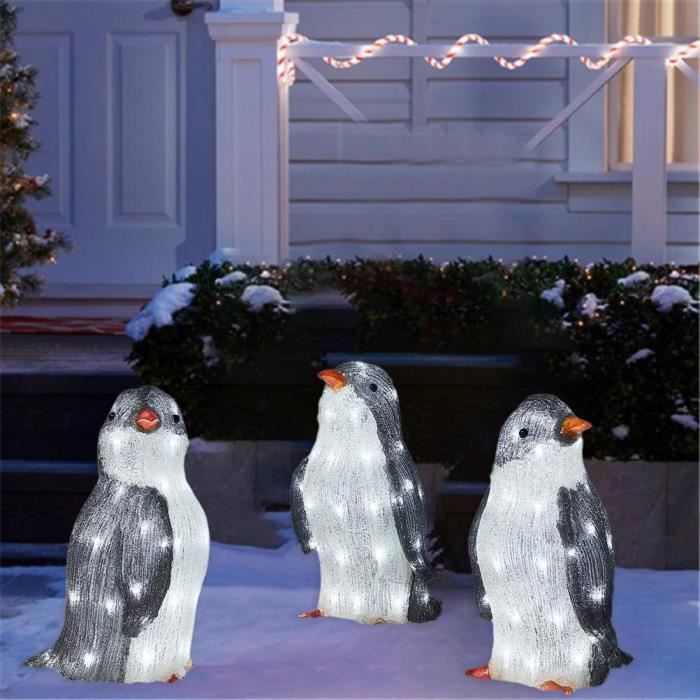 Décoration de pingouin lumineux de Noël Décoration de pingouin