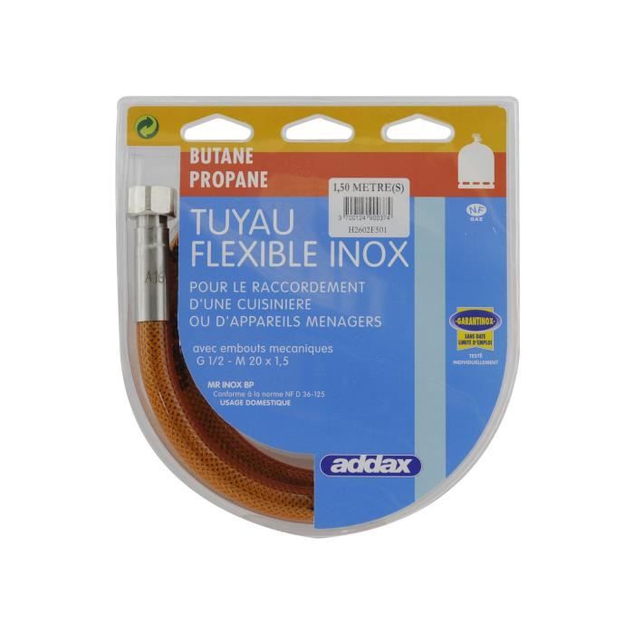 Tuyau flexible Inox pour Butane/Propane 1M50 sans date limite