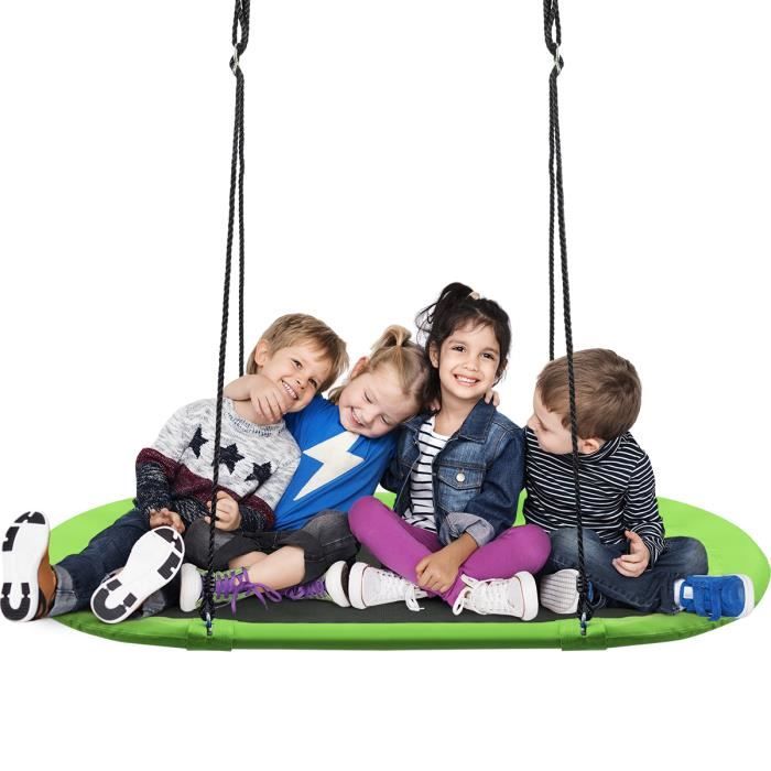 Goplus Balancoire Nid D Oiseau Ovale En Tissu D Oxford Reglable En Hauteur 100 160cm Pour Interieur Et Exterieur Charge150kg Vert Cdiscount Jeux Jouets