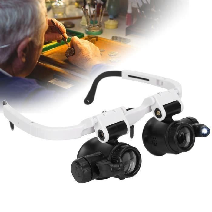 Loupe Réglable Tête De Tête De Tête Loupe Avec Lumière LED 8 X 15 X 23 X Lunettes Jumelles Loupe Mains Libres Loupe Pour Lire Loupe Montre Et Reparation Electronique 74687072