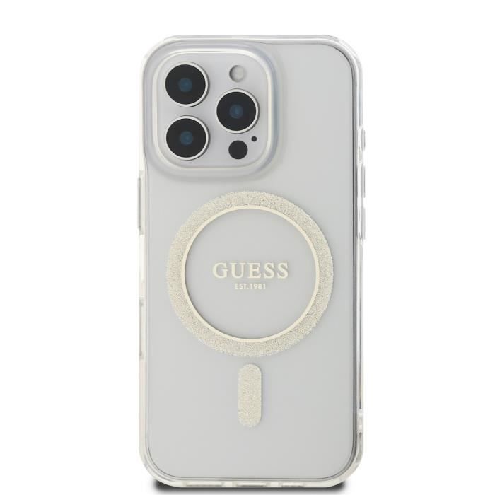 Coque pour iPhone 16 Pro Max MagSafe avec Cercle Pailleté Guess - vue 2