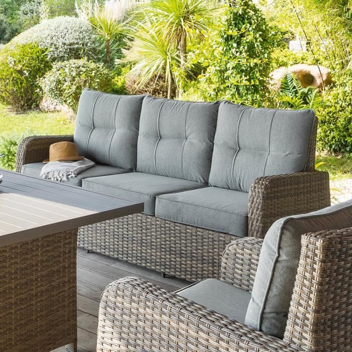 Canapé extérieur 3 places Artemisa Hespéride - Cdiscount Jardin