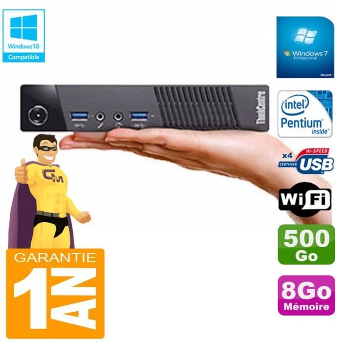 Ultra Mini PC Lenovo M73 USFF Tiny G3250T 4Go Disque 500Go Wifi W7 - vue 2