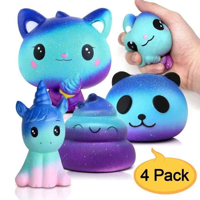 Squishy Jouet, 4 Pièces Jouets Anti-Stress, Squeeze Animaux Jouets Kawaii  Squishy Jouets Animaux, Jouet Anti Stress Lapin de Pâques Poussin, Jouets  de