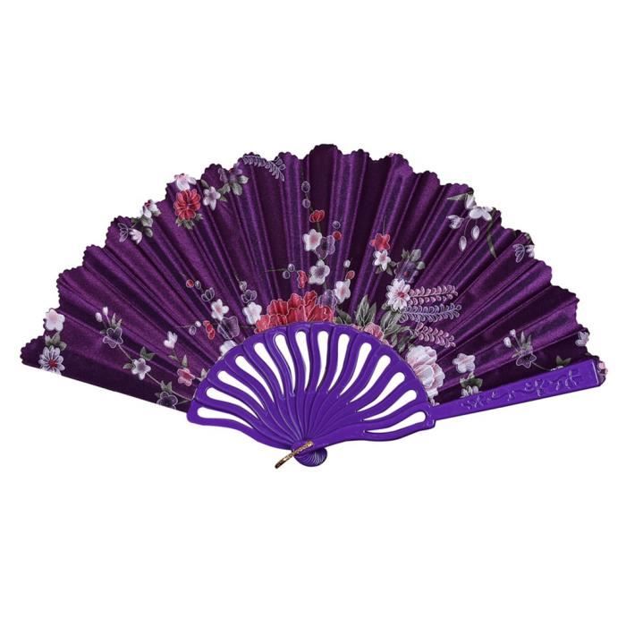 Ventilateur LED Danse Orientale - Soie Polyester, 150 Cm, Lumière Colorée (piles Non Incluses)