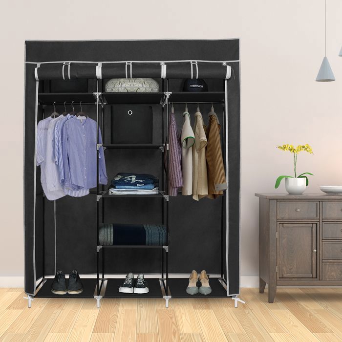 Armoire en Tissu Penderie de Vêtement en Toile Mobilier de Chambre