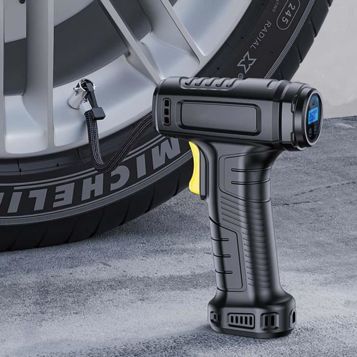 ROM Pompe À Pneus Fil Portable, Gonfleur De Pneus 12V, Compresseur D'Air Mini, Avec Affichage