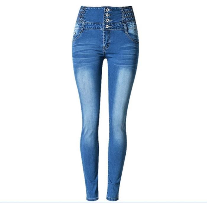 Femme Filles Taille Haute Jean Coupe Skinny extensible Mesdames Denim Jegging Taille 6-14 