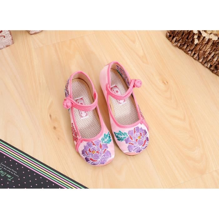 Ballerines En Toile Enfant Fille Rose Rose Cdiscount