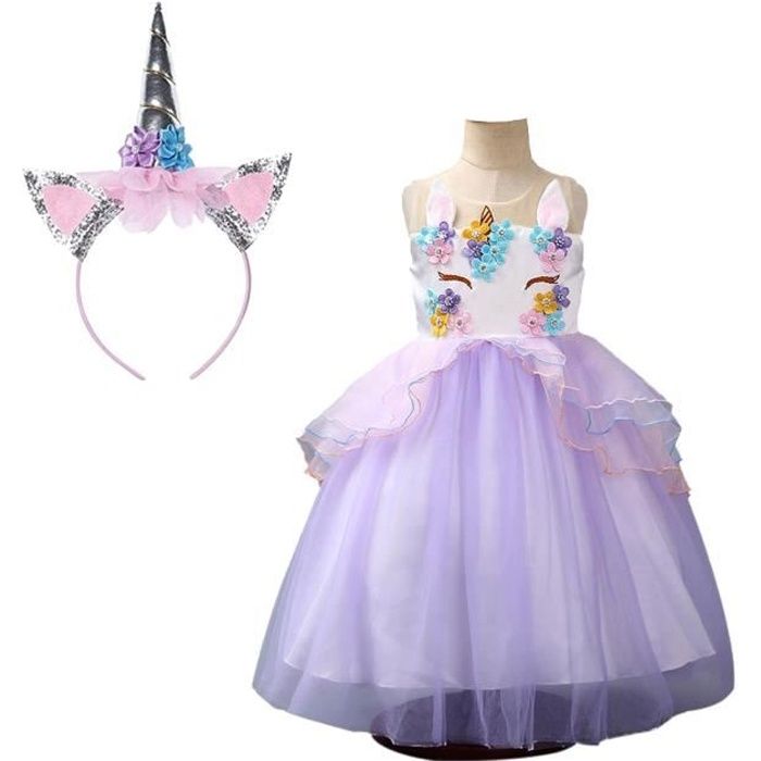Enfant Fille Justaucorps Tutu De Danse Pour Anniversaire Fete Ballet Avec Serre Tete Licorne Cosplay Costume Robe De Princesse Violet Achat Vente Robe Bientot Le Black Friday Cdiscount