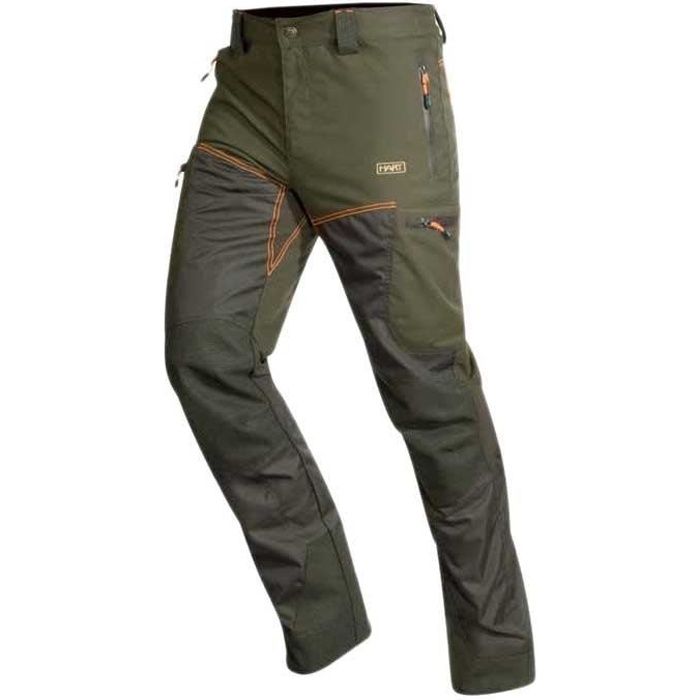 pantalon de chasse hart hunting aran pour homme - gris - renforts anti-ronces et pièces élastiques