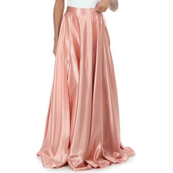 Jupe mi online longue rose poudré