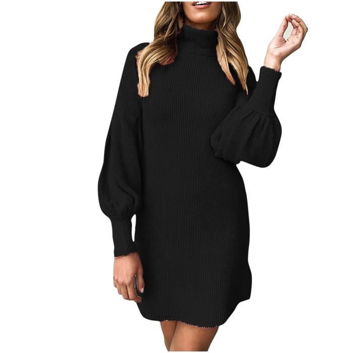 robe col roule noir