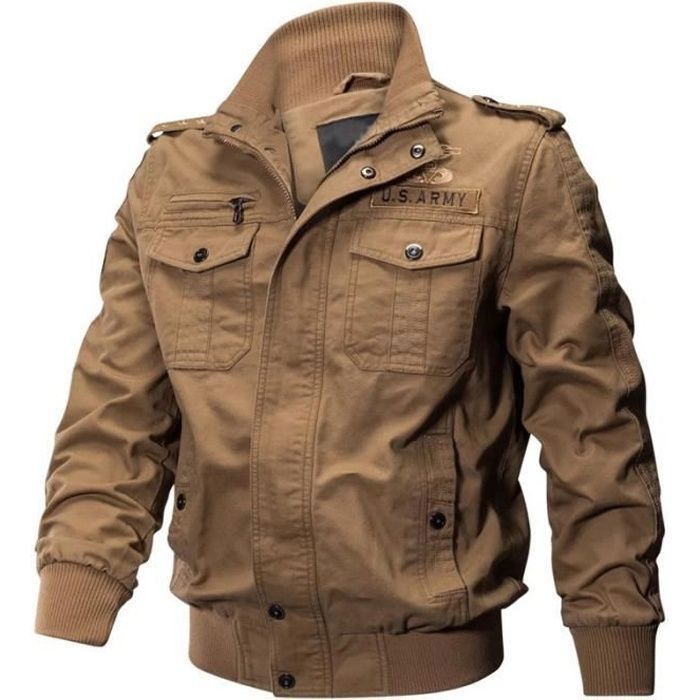 Blouson Homme Doublee Polaire Hiver Chaude Travail Extérieur avec Capuche -  Kaki Kaki - Cdiscount Prêt-à-Porter