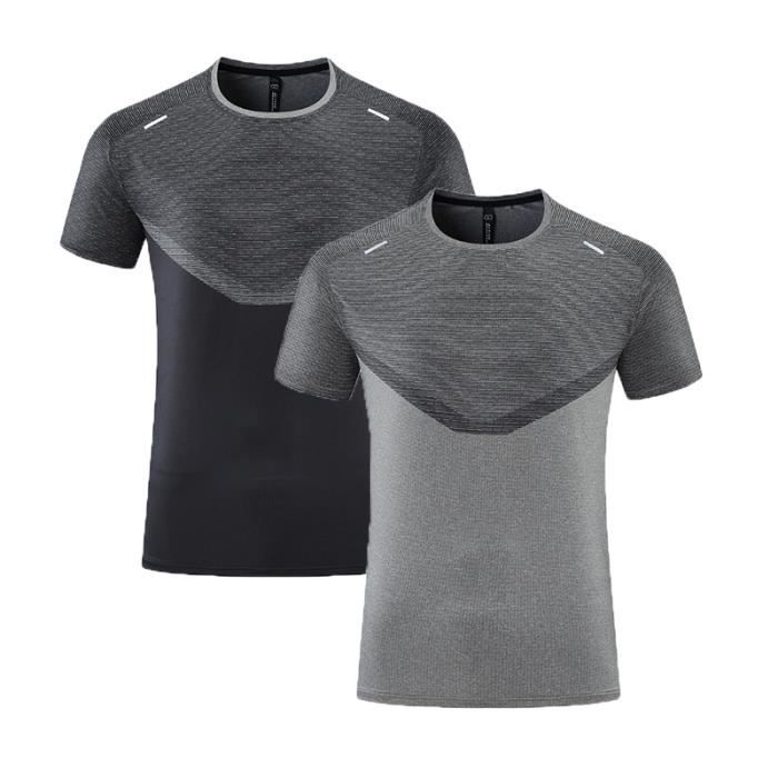 T-shirt Sport Anti-Transpirant Texfit (Lot de 2) - Maillot Respirant  Manches Courtes Homme pour Entrainement, Running, Fitness, Gym