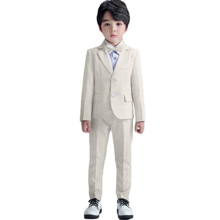 Costume de Bapteme Gentleman Garcon Tenue Formel Ensemble Habille Costume pour Mariage Kaki 4 pieces Kaki 4 pieces Cdiscount Pret a Porter