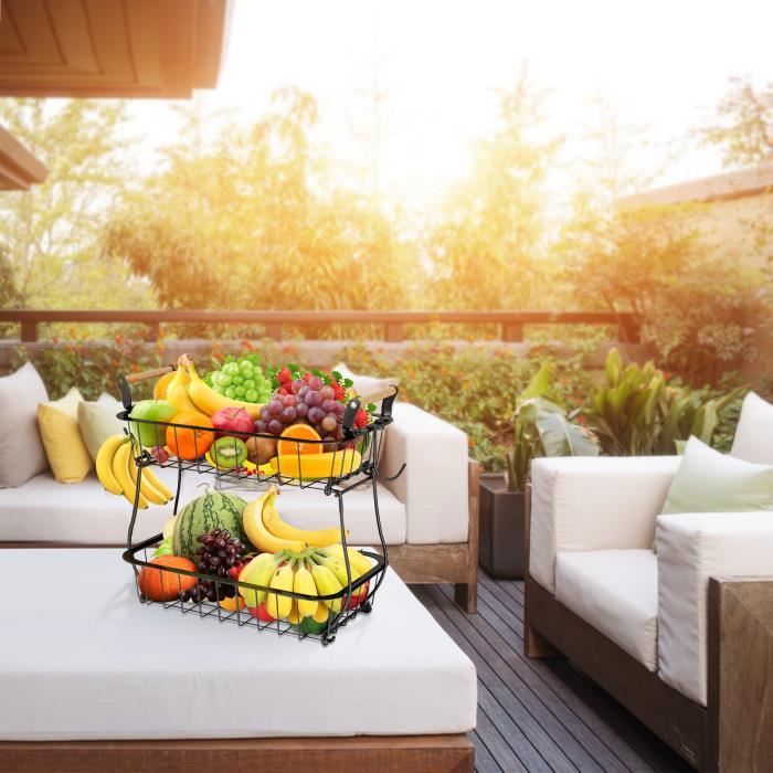 Basicwise Panier De Fruits De Comptoir Libre à 2 Niveaux Pour Cuisine, Organisateur De Fru... | Home Depot Canada