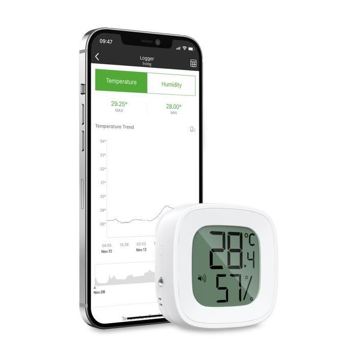 Thermomètre hygromètre, station météo sans fil Bluetooth, Mini