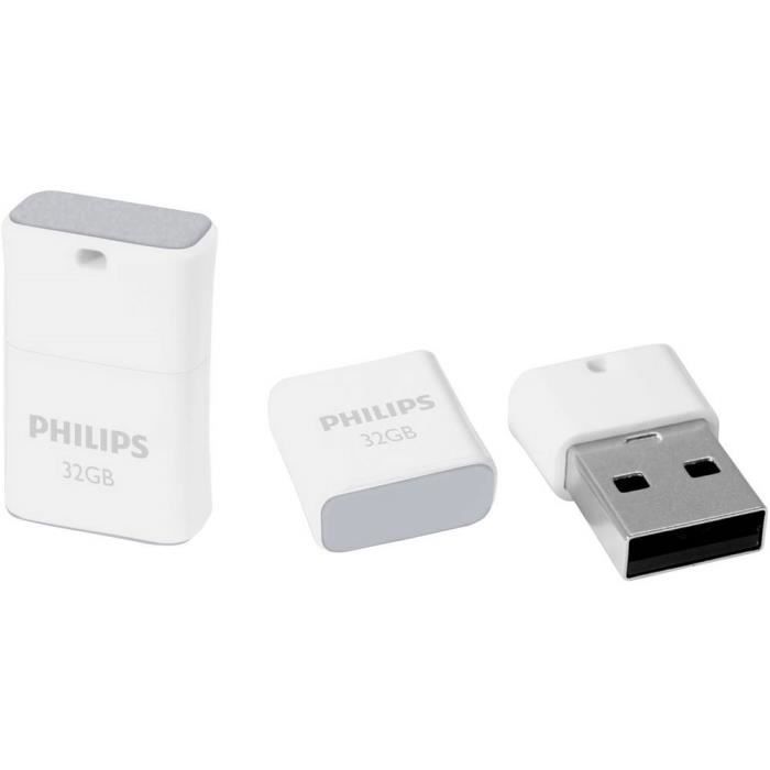 Clé USB - PHILIPS - PICO FM32FD85B/00 - 32 Go - Gris - USB 2.0