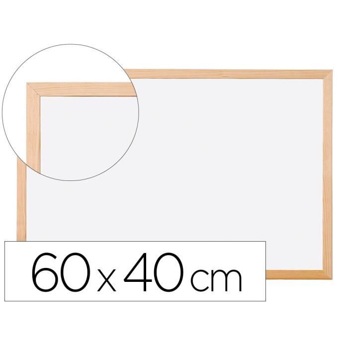 Tableau q-connect mélaminé cadre bois lisse lavable stabilité marqueurs spéciaux accessoires fixation mur 60x40cm