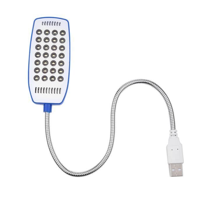 Qiilu Lumière dordinateur 5V Flexible Col de Cygne Mini USB 28 LED Lampe de Lecture Portable Lampe dOrdinateur Avec Interrupteur