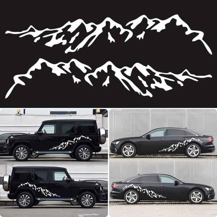 2 Autocollants Voiture Réfléchissants - Lettres Noires - Déco Extérieure PVC