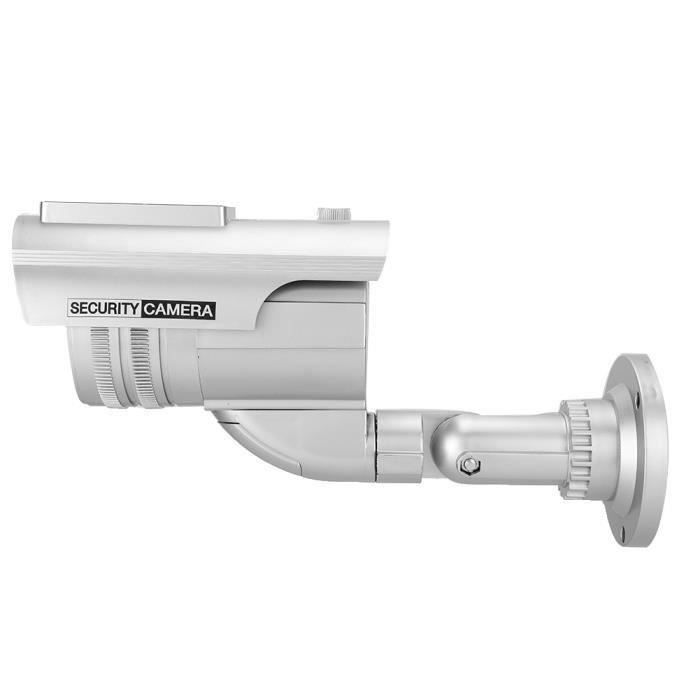 Caméra De Surveillance Factice Avec Lampe Solaire LED - Fausse Caméra Extérieur Jardin IP65