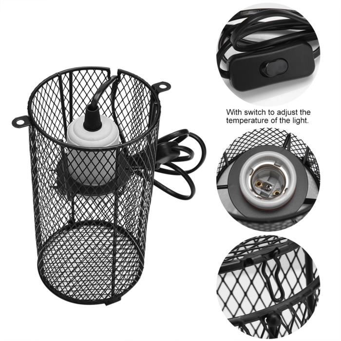 Comparer les prix de SALALIS-Lampe chauffante pour reptiles Lampe chauffante en céramique pour reptiles avec support anti-chaud animalerie chauffage